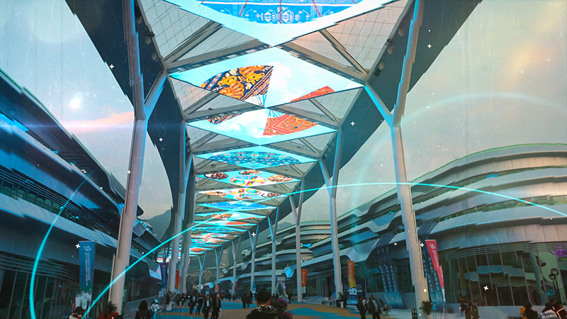 貴州天文小鎮(zhèn)商業(yè)街透明天幕屏項目